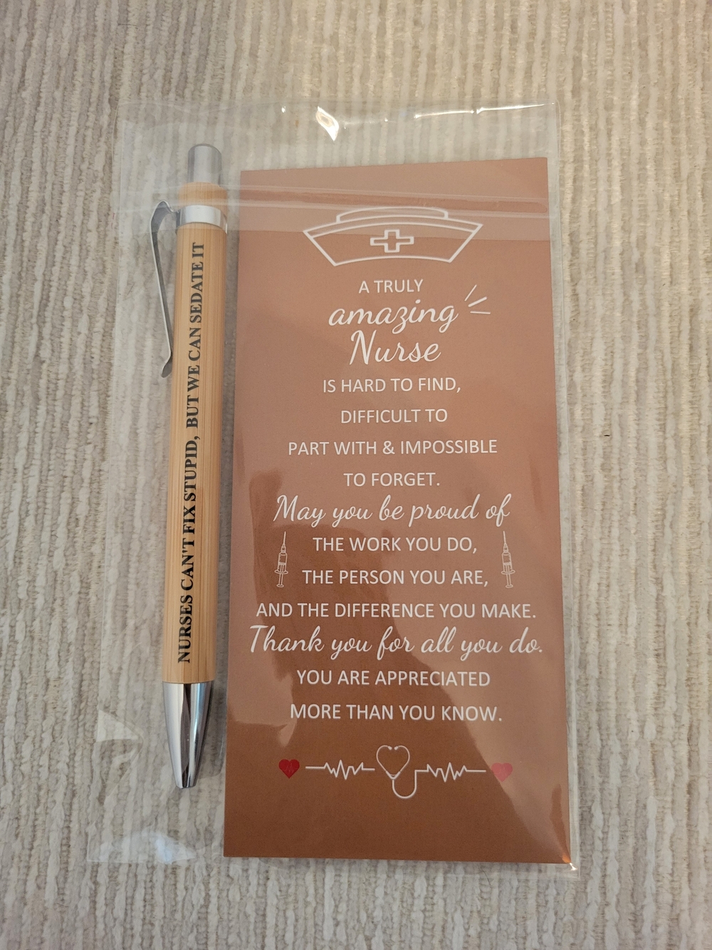 Nurse Appreciation Pen Gift Set in Peach